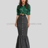 denim fishtail maxi skirt manufacturer