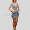 denim wrap mini skirt manufacturer
