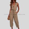 drawstring waist denim jumpsuit manufacturer
