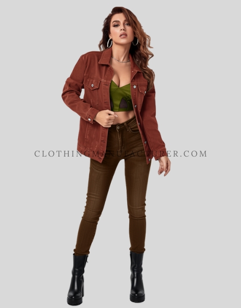 fashionable womens denim jacket manufacturer