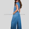 front button-up denim jumpsuit manufacturer