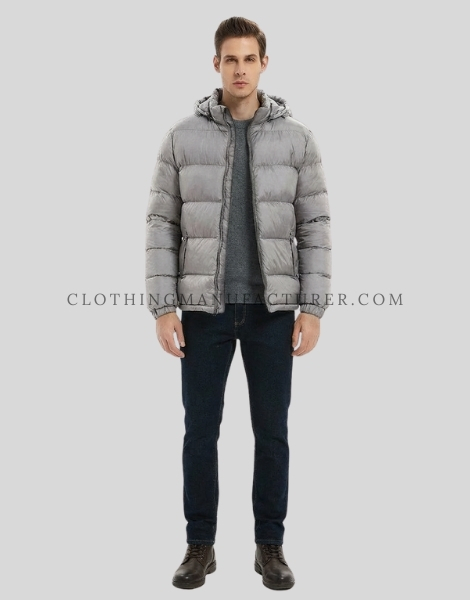 front zipper puffer jacket for men manufacturer