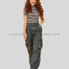 loose fit denim cargo for women manufacturer