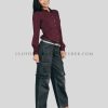 low waisted denim cargo for women manufacturer