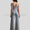 wide v neck denim jumpsuit manufacturer