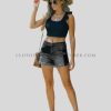 womens duel color denim shorts manufacturer