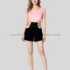 womens hollow out denim shorts manufacturer