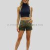 womens tie dye denim shorts manufacturer
