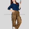 womens wide-leg fit denim cargo manufacturer