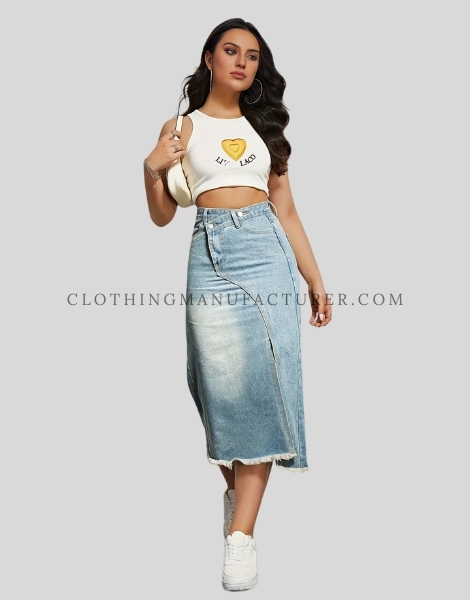 asymmetrical jeans skirt supplier