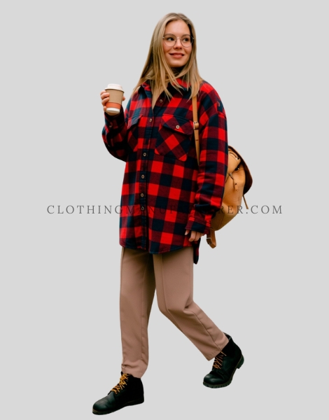 buffalo plaid flannel shirt for women supplier
