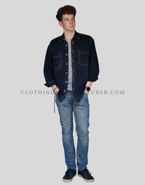 casual wear denim shirt for men supplier