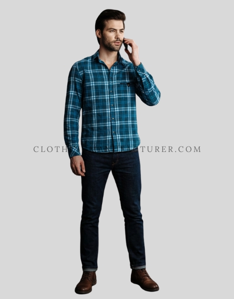 checkered flannel shirt for men supplier