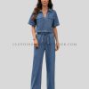 denim co-ord set with drawstring supplier
