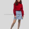denim mini skirt with pocket supplier