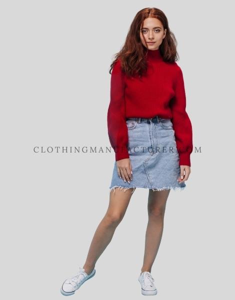 denim mini skirt with pocket supplier