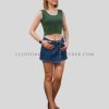 denim wrap mini skirt supplier