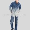 duel color denim shirt for men supplier
