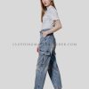 fashionable denim cargo for women supplier