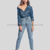 fashionable denim shirt for women supplier