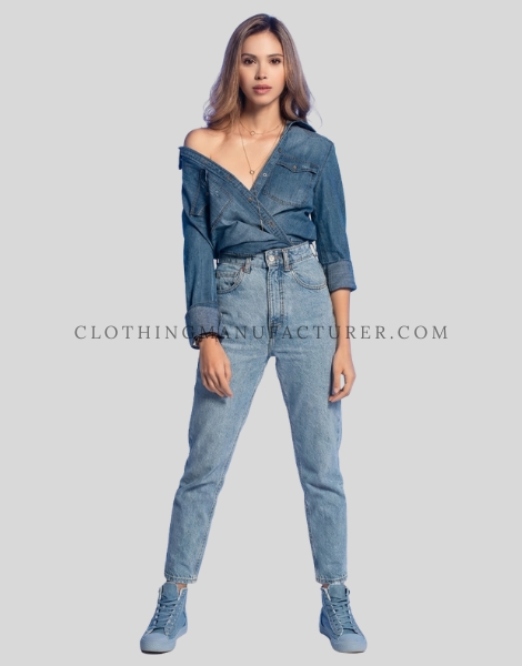 fashionable denim shirt for women supplier