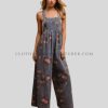 floral printed denim jumpsuit supplier