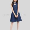 keyhole cutout denim dress supplier