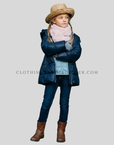 long shiny puffer jacket for kids supplier