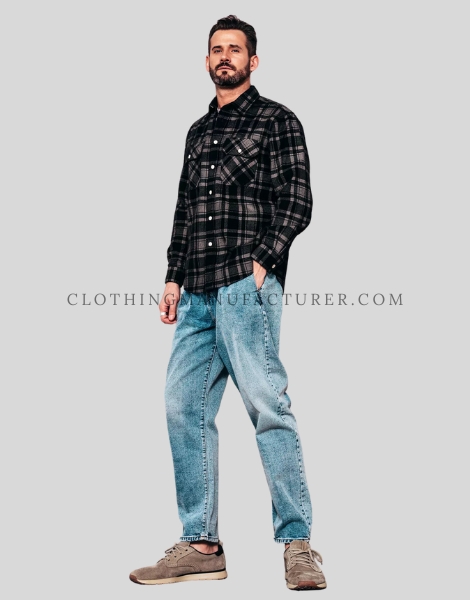 mens flannel shirt with pocket supplier