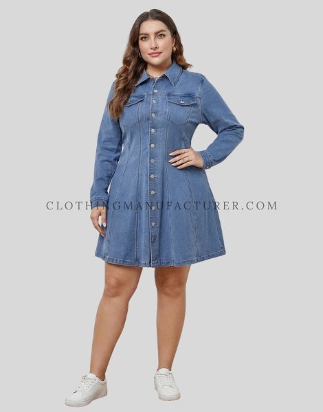 plus size denim dress supplier