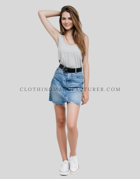 regular fit jeans mini skirt supplier