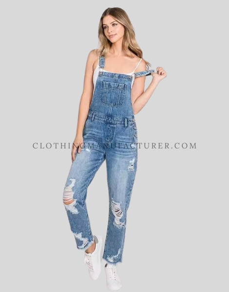ripped denim jumpsuit supplier