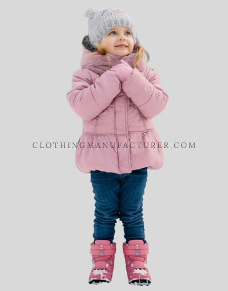 ruffled puffer jacket for kids supplier