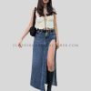 side-slit jeans skirt supplier