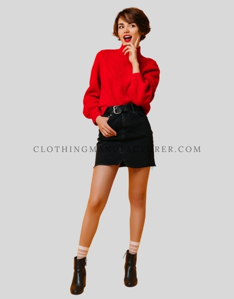 slight front slit jeans skirt supplier