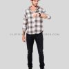 slim fit flannel shirt for men supplier