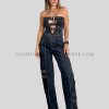 strapless denim jumpsuit supplier