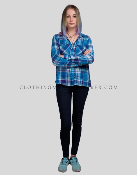 two chest pockets flannel shirt for women supplier
