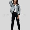 womens denim jacket with chest pockets supplier