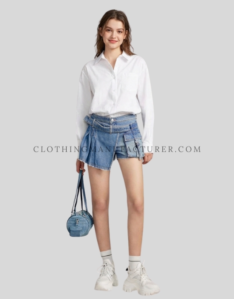 womens fashionable denim shorts supplier