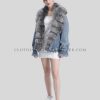 womens faux fur denim jacket supplier