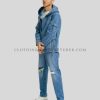 zipper denim jacket for men supplier