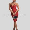 crystal embellished strap party dress supplier