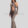 leopard printed party dress supplier