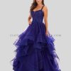 long ruffle lace party dress supplier