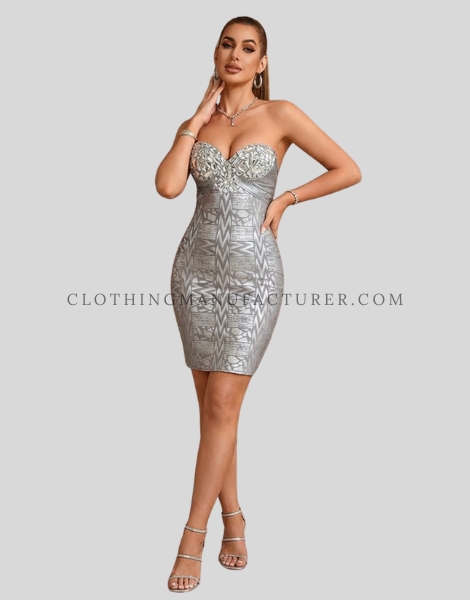 printed body-hugging party dress supplier