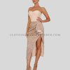 sweetheart neckline glitter party dress supplier