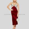 waist cut chiffon party dress supplier