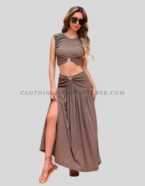 high side slit long skirt supplier