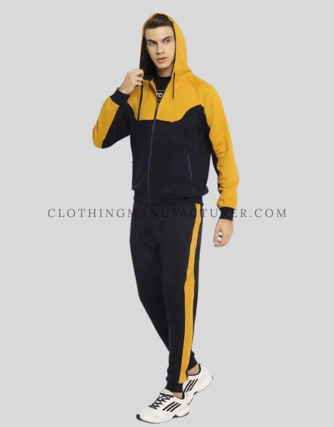 mens duel color tracksuit supplier